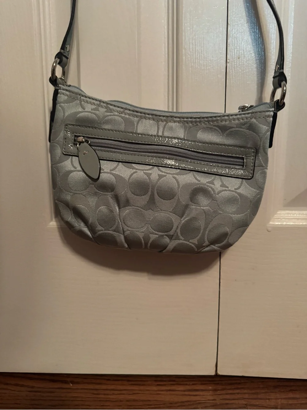 Coach Light Blue Signature Jacquard Crossbody Bag
